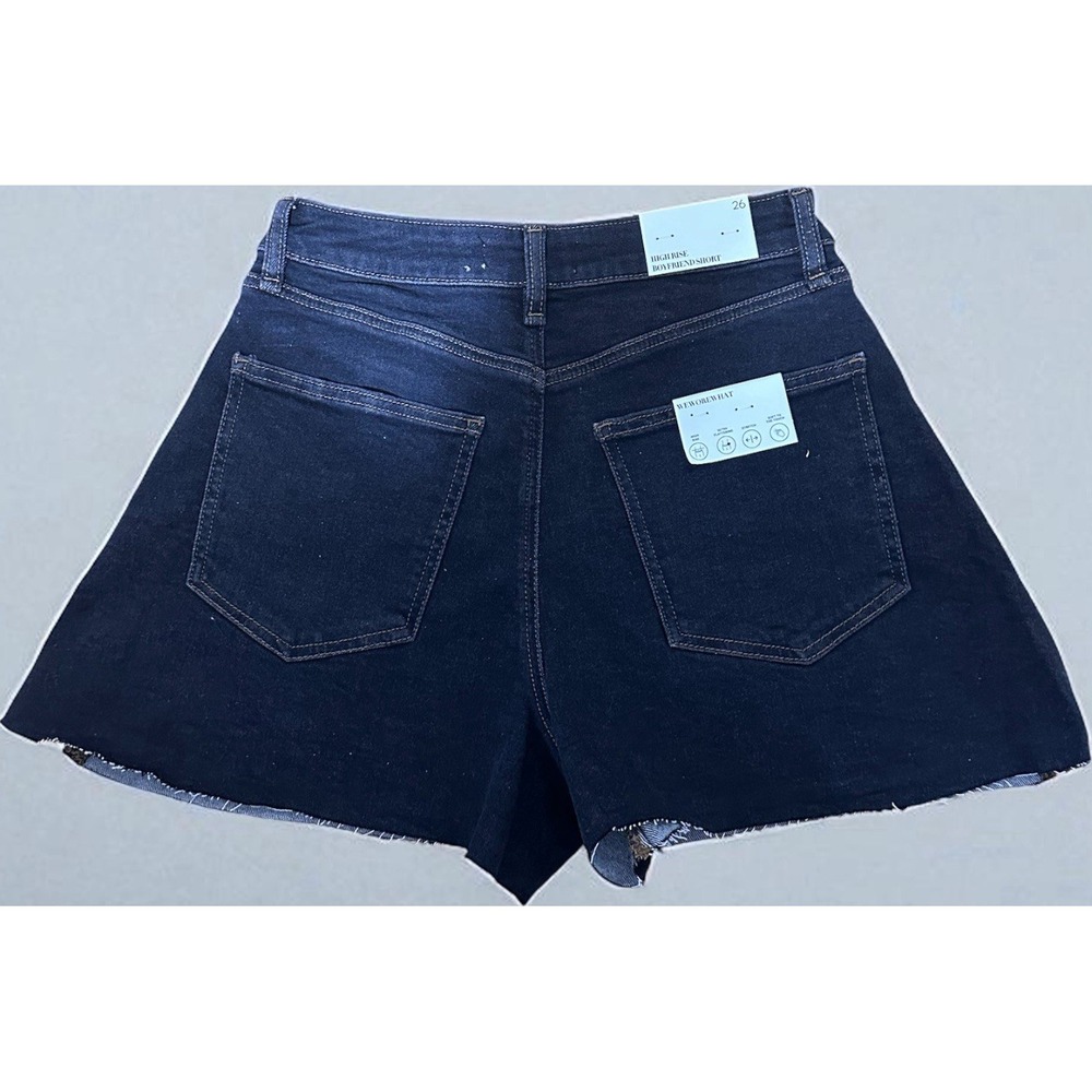 NWT WeWoreWhat High-Rise Boyfriend Shorts / Bahbah Black Size 26 - Picture 3 of 7